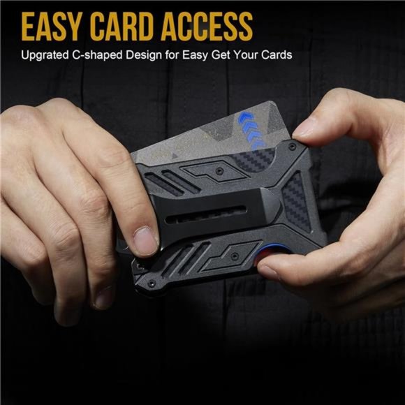 Minimalist Slim Wallet with Money Clip, Front Pocket RFID Blocking Wallet - Picture 4 of 7